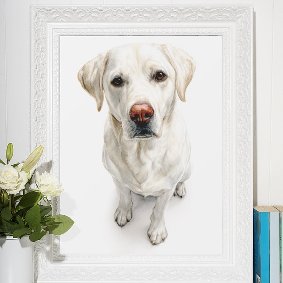 Watercolor Labrador Retriever Dog Portrait Wall Art Print, Unframed - Picture 7 of 7